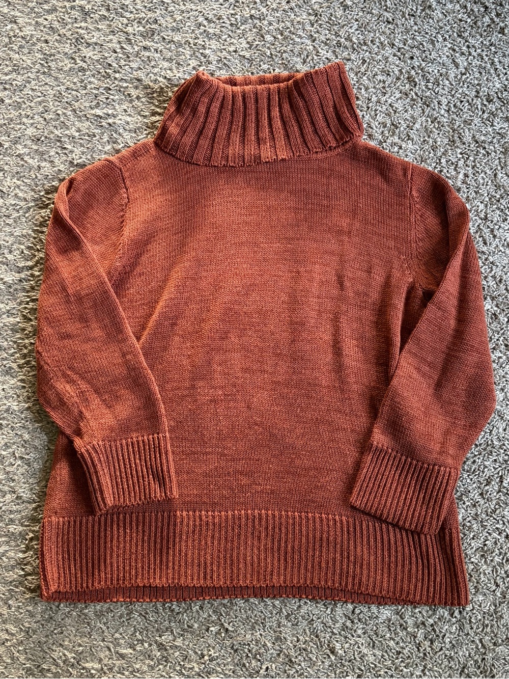 Peruvian Connection Pima Cotton Burnt Orange Turtleneck Sweater Medium